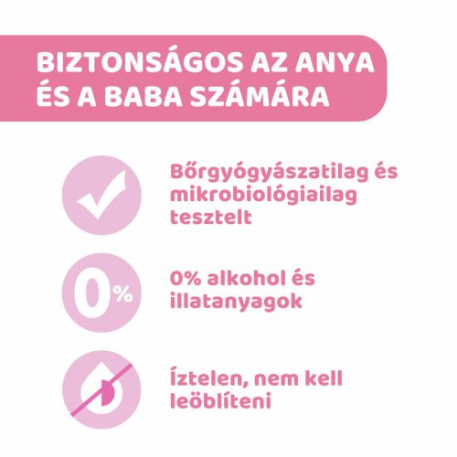 Chicco Melltörlőkendő szoptatás előtt és után - 72 db E-vitaminnal, Glicerinnel és prebiotikus Biolin®-nal