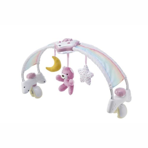 Chicco Rainbow Sky kiságy játékhíd és éjszakai fény - rózsaszín