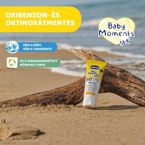 Chicco baba naptej SPF50+ - ásványi fényvédő - 75 ml - 0 hó+