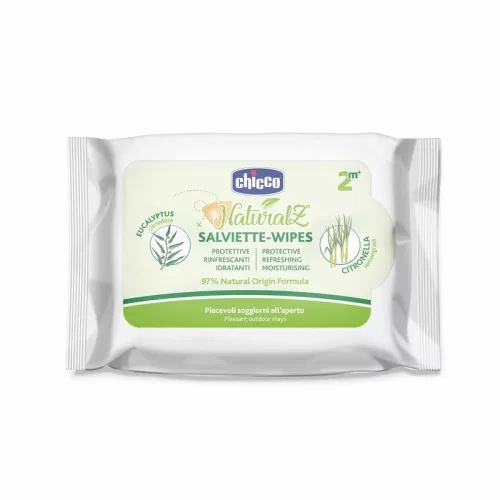 Chicco NaturalZ nedves törlőkendő eukaliptusz és citromfű illóolajjal 20 db
