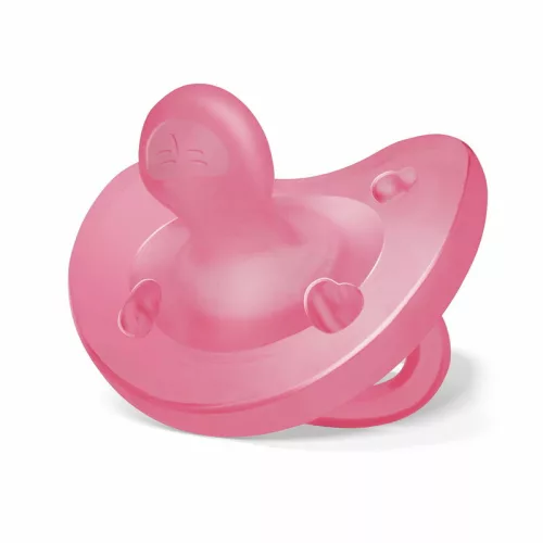 Chicco PhysioForma® Soft cumi 16–36 hó – csupa szilikon, pink (1 db)