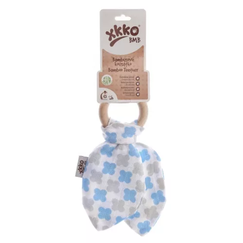 XKKO bambusz rágóka juharfa gyűrűvel baby blue cross