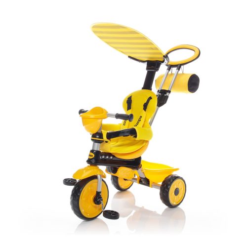Zopa tricikli ZooGo tolókarral- Bee sárga