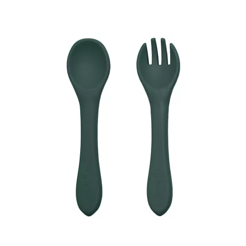 Petite&Mars szilikon evőeszköz szett - Take&Match Misty Green 6m+