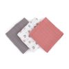PETITE&MARS Bambusz muszlin 3db-os pelenka szett Moussy Rose Rainbows, 68 x 68 cm