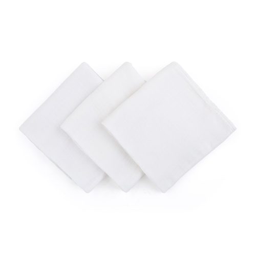 PETITE&MARS Bambusz muszlin 3db-os pelenka szett Moussy Total White, 68 x 68 cm