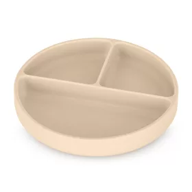   Petite&Mars szilikon osztott tányér - kerek Take&Match Desert Sand 6m+