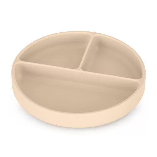Petite&Mars szilikon osztott tányér - kerek Take&Match Desert Sand 6m+