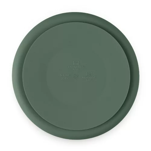 Petite&Mars szilikon osztott tányér - kerek Take&Match Misty Green 6m+