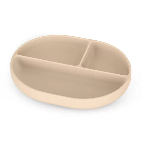 Petite&Mars szilikon osztott tányér - ovális Take&Match Desert Sand 6m+