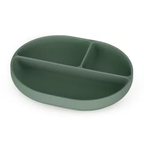   Petite&Mars szilikon osztott tányér - ovális Take&Match Misty Green 6m+