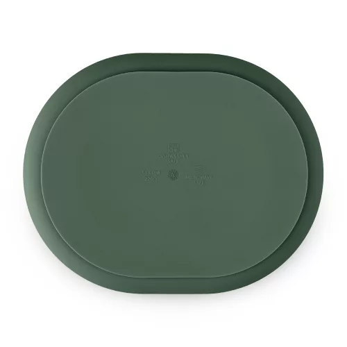 Petite&Mars szilikon osztott tányér - ovális Take&Match Misty Green 6m+