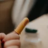 PETITE&MARS Szilikon ujjra húzható fogkefe szett Ochre&Green 2 db 6m+