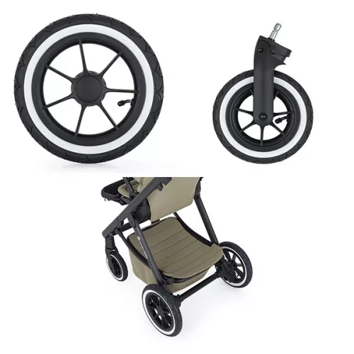 Petite&Mars ICON 4in1 babakocsi Mossy Green LITE AIR + CYBEX Aton B2 i-Size autósülés + Isofix Base One