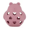 PETITE&MARS Szilikon játék csörgővel Bear Basil - Dusty Rose 0 hó+