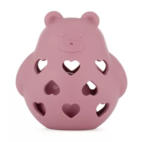   PETITE&MARS Szilikon játék csörgővel Bear Basil - Dusty Rose 0 hó+