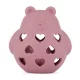 PETITE&MARS Szilikon játék csörgővel Bear Basil - Dusty Rose 0 hó+