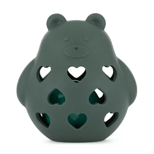 PETITE&MARS Szilikon játék csörgővel Bear Basil - Misty Green 0 hó+