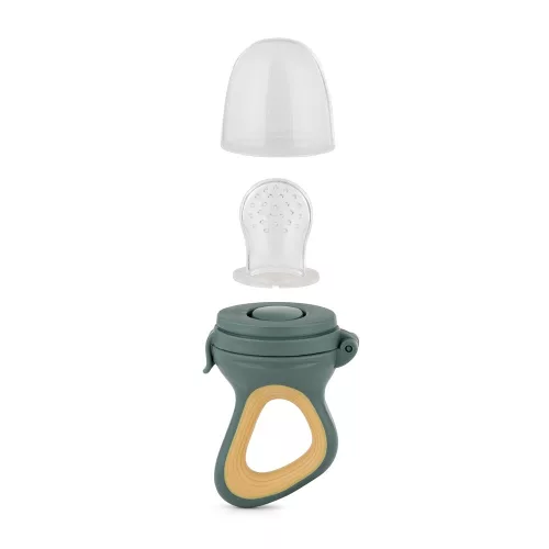 Petite&Mars szilikon gyümölcs etető cumi - Fruzi Green&Ochre 6hó+