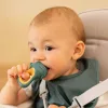 Petite&Mars szilikon gyümölcs etető cumi - Fruzi Green&Ochre 6hó+