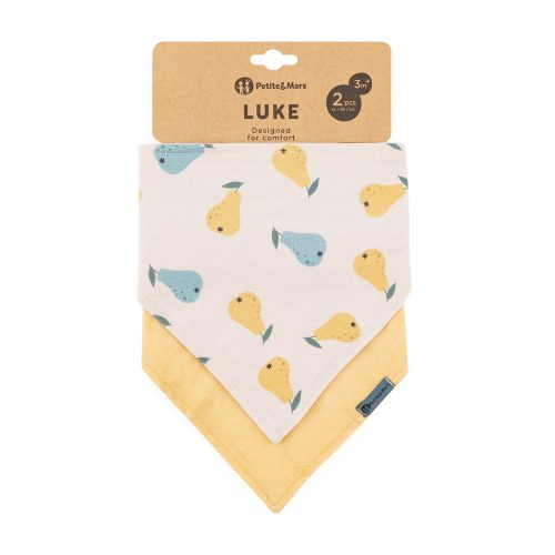 PETITE&MARS Nyálkendő Luke 2 db Beige Pears&Intense Ochre 3hó+