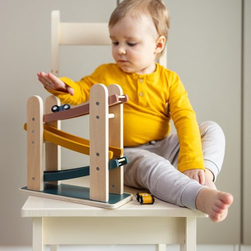 PETITE&MARS Fa játék – Versenypálya Milky Way Wood of Mars 18hó+ Cosmic Blue