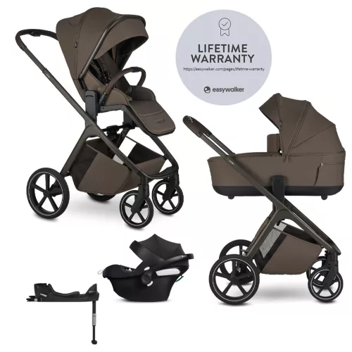 EASYWALKER Kombinált babakocsi Zoey Chestnut Brown + AJÁNDÉK Cybex Aton B2 I-size és Isofix talp