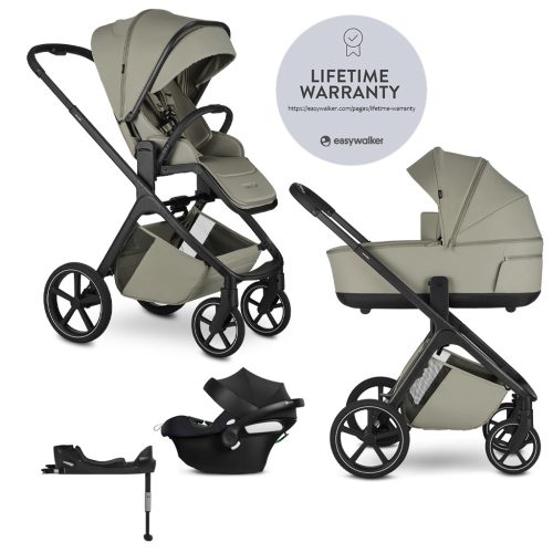 EASYWALKER Kombinált babakocsi Zoey Sage Green + AJÁNDÉK Cybex Aton B2 I-size és Isofix talp