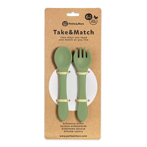 Petite&Mars szilikon evőeszköz szett - Take&Match Sweet Pea 6m+