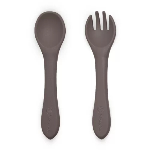 Petite&Mars szilikon evőeszköz szett - Take&Match Bitter Cocoa 6m+