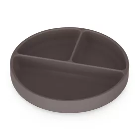   Petite&Mars szilikon osztott tányér - kerek Take&Match Bitter Cocoa 6m+