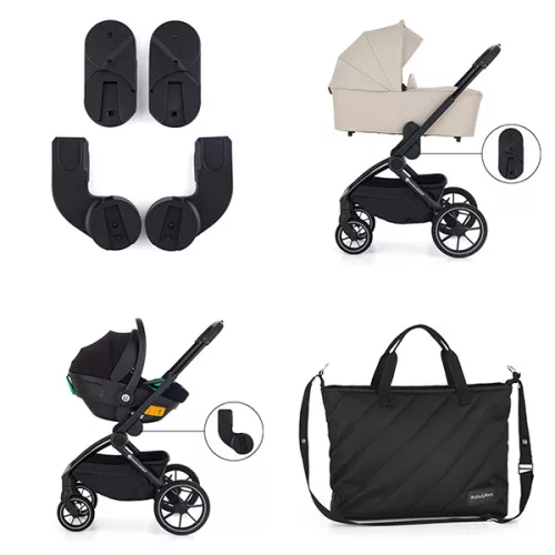 Petite&Mars SCOUT 3in1 babakocsi Cappuccino Cream + Core Pro i-Size babahordozó
