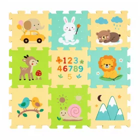   Petite&Mars Nexli összeilleszthető puzzle játszószőnyeg 9 db - Forest Friends