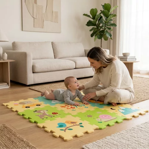 Petite&Mars Nexli összeilleszthető puzzle játszószőnyeg 9 db - Forest Friends