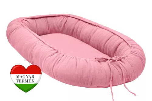 Scamp babafészek - muszlin - Salmon