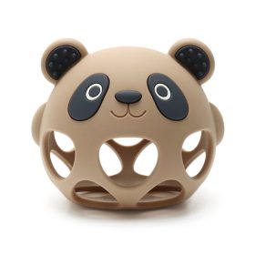   NiKiDs szilikon fogzást segítő rágóka BPA-mentes Panda Baby Beige