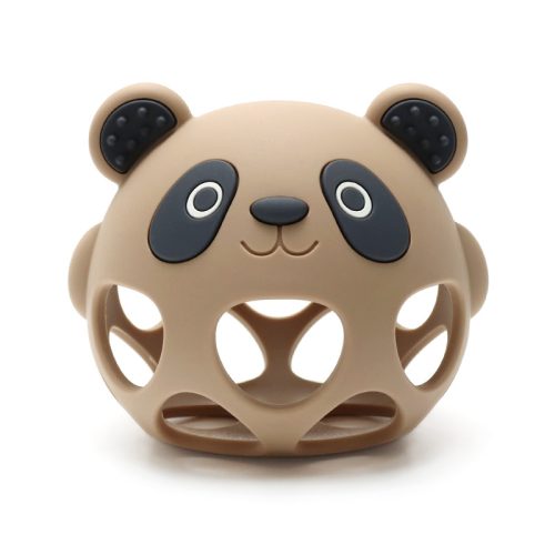 NiKiDs szilikon fogzást segítő rágóka BPA-mentes Panda Baby Beige