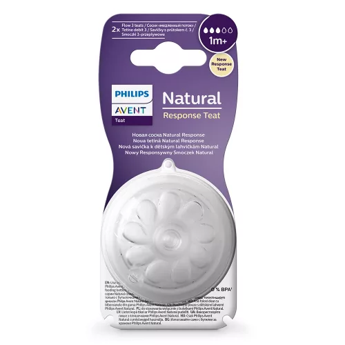 Philips AVENT SCY963/02 Natural Response etetőcumi 3. lassú átfolyási sebességű 1 hó+ 2 db