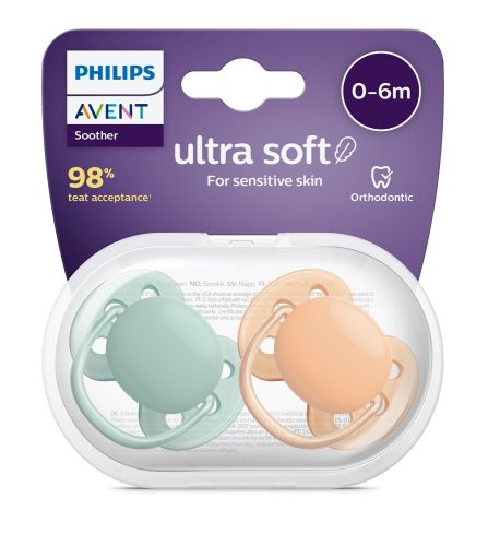 Philips AVENT SCF091/33 Játszócumi Ultrasoft Premium 0-6hó neutral, 2 db