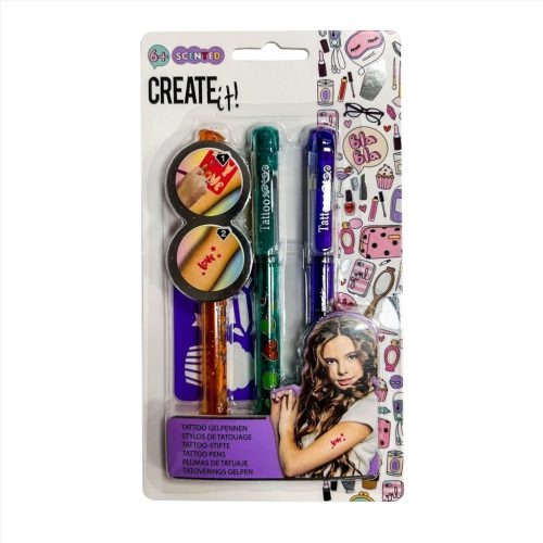 Canenco Create It! Tetováló zseléstoll szett 3 db-os, sablonnal (2 féle)
