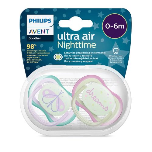 Philips AVENT játszócumi Ultra Air éjszakai 0-6 m+