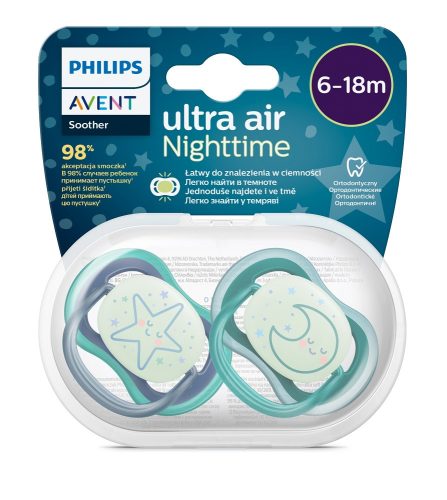Philips AVENT játszócumi Ultra Air éjszakai 6-18 m+