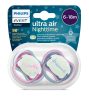 Philips AVENT játszócumi - ultra air - 6-18 hó  -2 db - lányos - SCF376/14