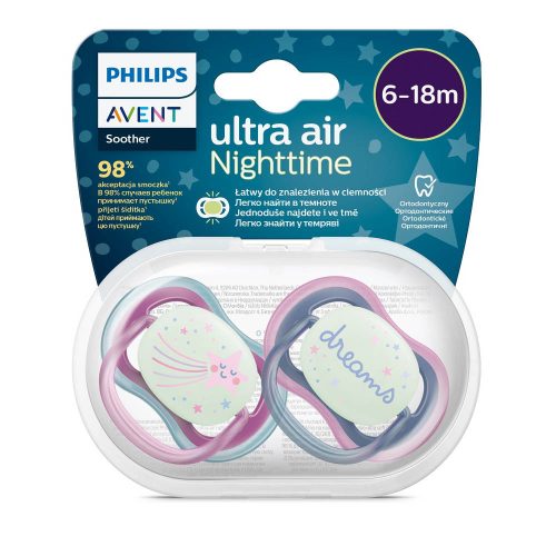 Philips AVENT játszócumi Ultra Air éjszakai 6-18 m+