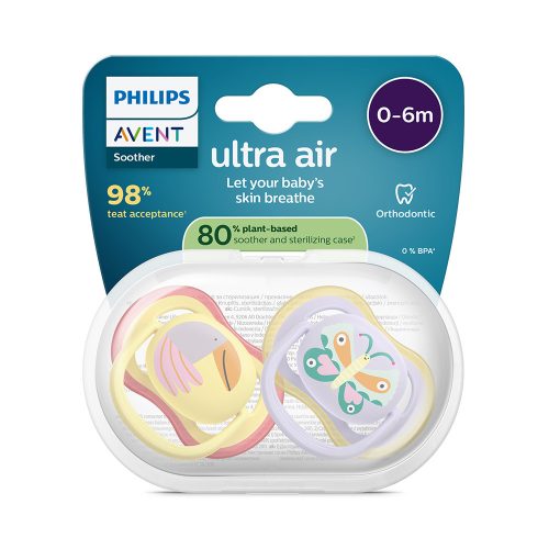 Philips AVENT SCF087/04 Játszócumi Ultra air lila/sárga 0-6 m+