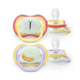   Philips AVENT SCF376/24 Játszócumi Ultra air éjszakai 0-6 hó lányos 2 db