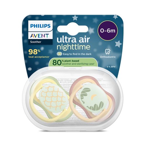 Philips AVENT SCF376/24 Játszócumi Ultra air éjszakai 0-6 hó neutral 2 db