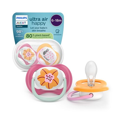 Philips AVENT SCF080/23 Játszócumi Ultra air mintás 6-18 hó lányos 2 db