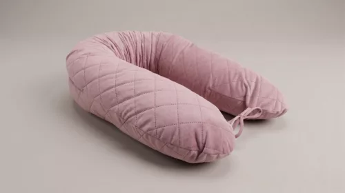 Univerzális szoptatós párna velvet huzattal - Powder Pink
