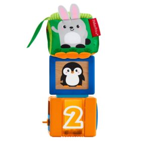   Fisher-Price fejlesztő játék változatos anyagok állatos kocka